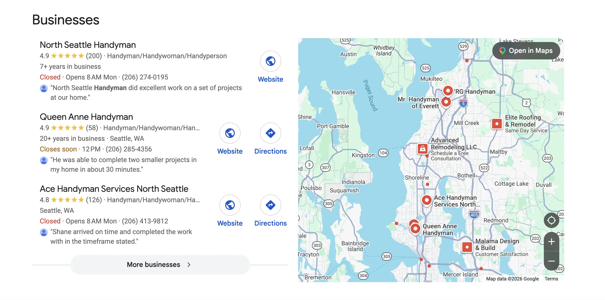 NSHM top 4 in Google Maps pack